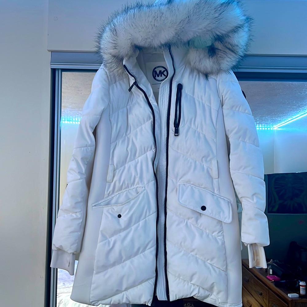 White Michael Kors coat size medium